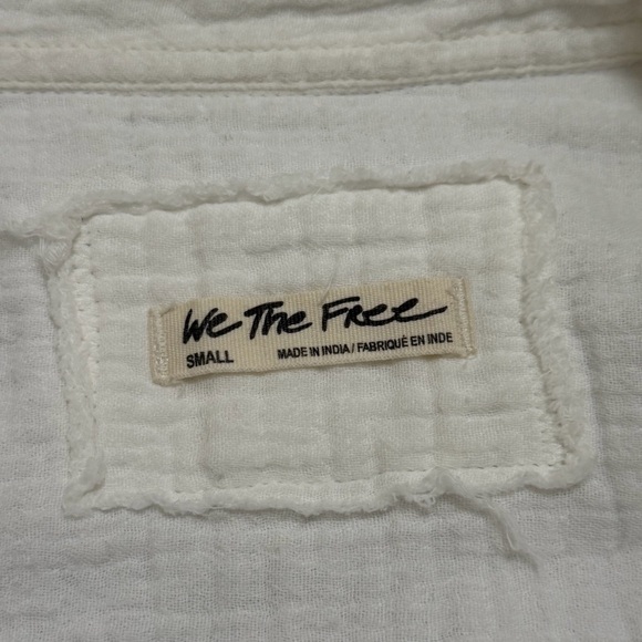 We The Free People Double Cloth Yucca Peasant Top Blouse White Sz S - Picture 6 of 8